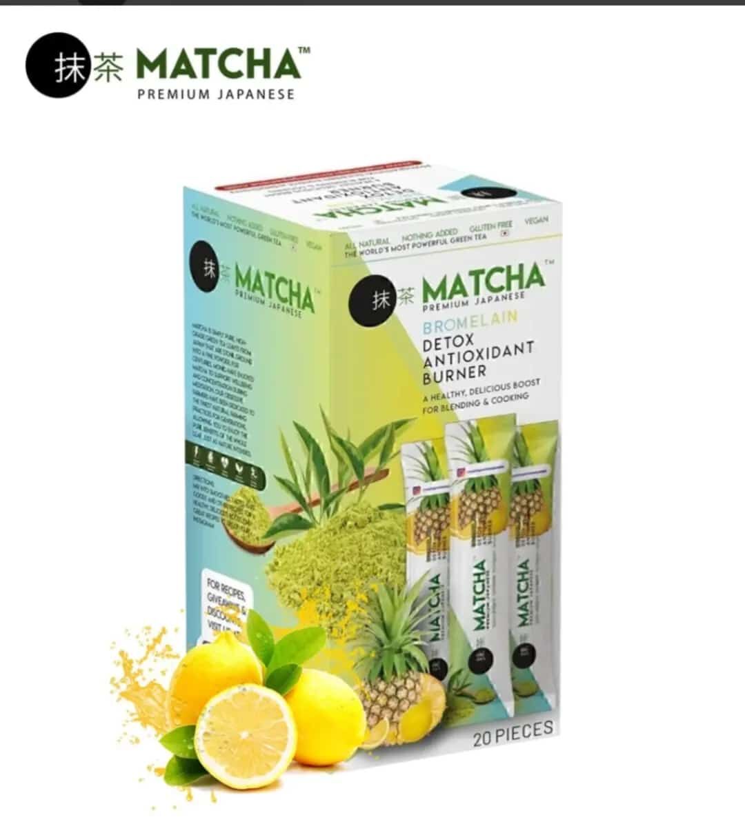 Premium Japanese MATCHA & BROMELAİN Limon Aromalı Detox Burner Form Çayı