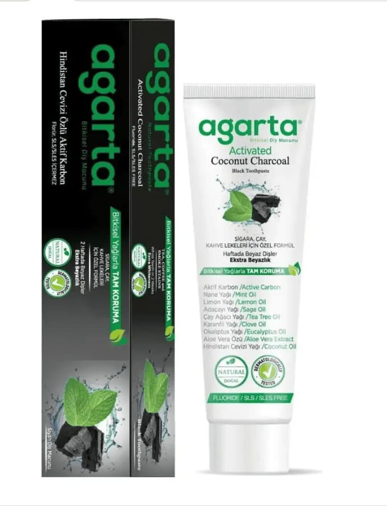 Agarta Doğal Hindistan Cevizi Özlü Aktif Karbon Diş Macunu 100 Ml
