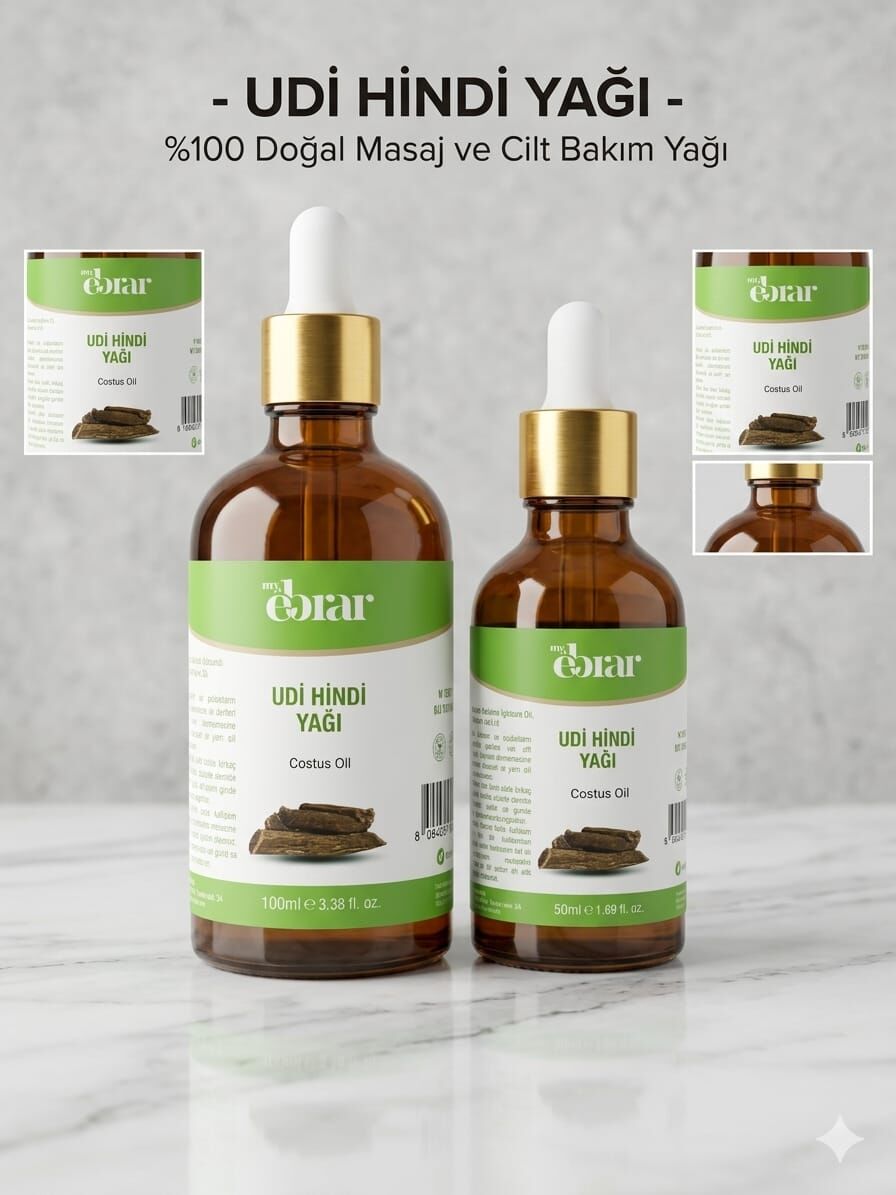 MyEbrar Udi Hindi Yağı 100 ml + MyEbrar Udi Hindi Yağı  50 ml / Ücretsiz Kargo